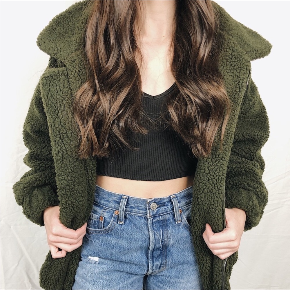 Green Teddy Coat